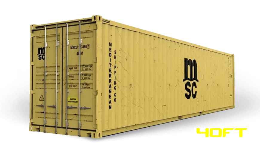 "40ft used high cube shipping container – extra tall storage unit for sale"