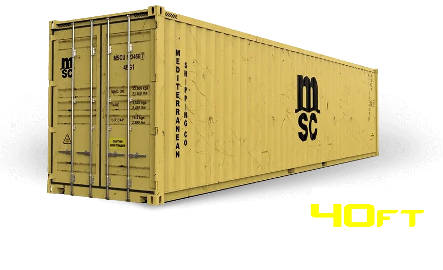 "40ft used high cube shipping container – extra 1 foot height for more storage"